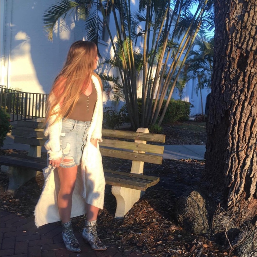 Denim mini skirt